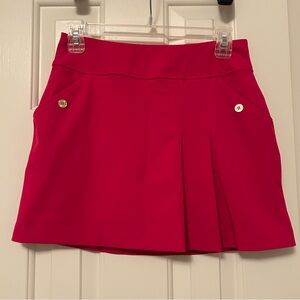 Lilly Pulitzer Luxletic Antibes Skort Skirt Poinsettia Red Pleated Size 0